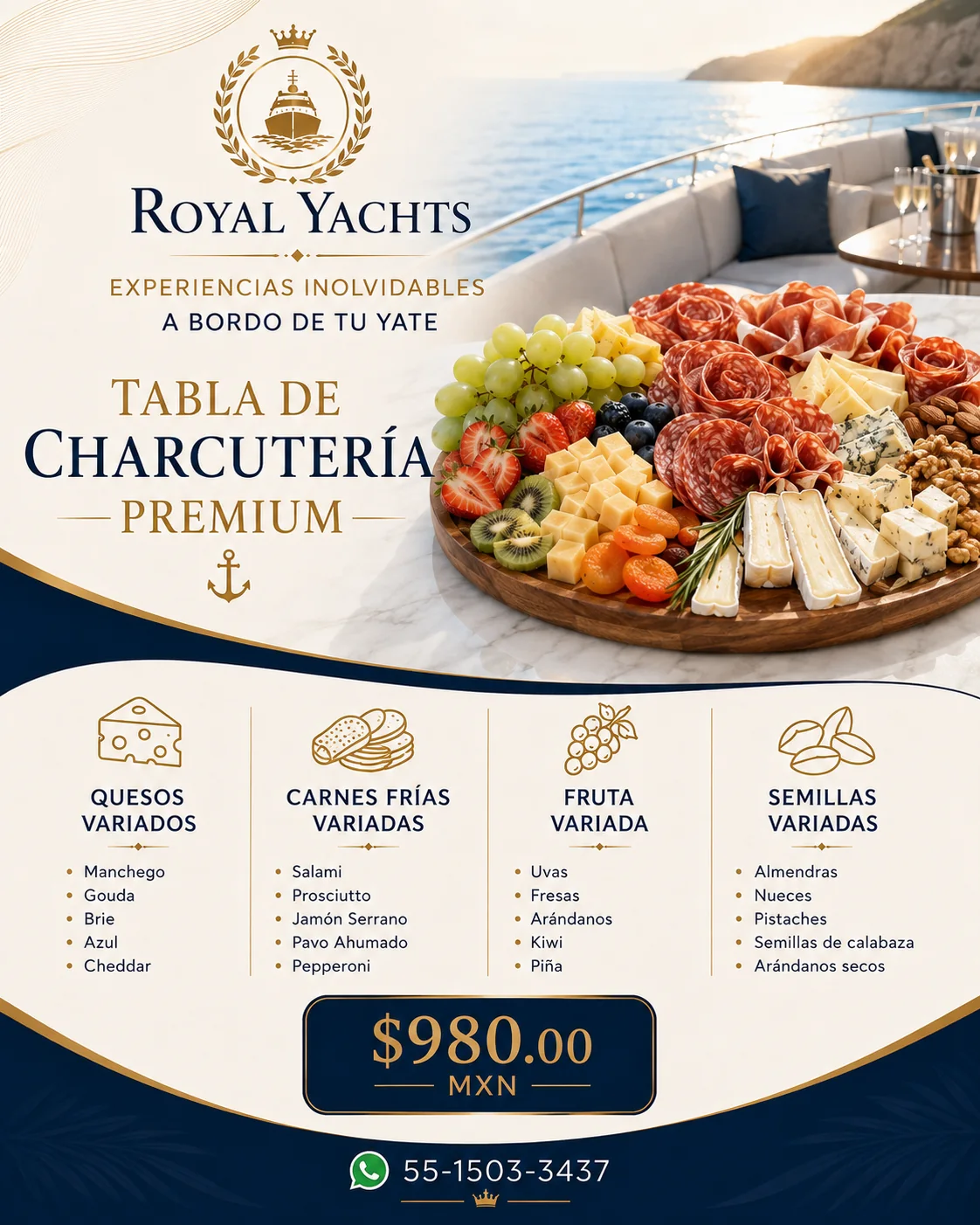 Royal Yachts Premium Charcuterie board